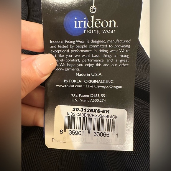 Irideon Kids Black cadence Riding Pants Size XS NWT - Picture 3 of 4